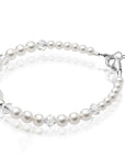 Personalized Birthstone Jewelry Pearl Bracelet for Girls with Birthstone Crystals