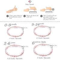 Sterling Silver Bracelet for Girls with Pink Pearls & Silver Crimps
