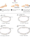 Sterling Silver Bracelet For Girls With Clear Crystals & White Pearls