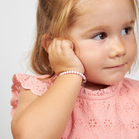 Little Girl Toddler Pastel Rose Pearl Bracelet