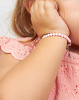 Infant Baby Girl Pastel Rose Pearl Bracelet
