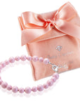 Pastel Rose Pearl Baby Bracelet, Sterling Silver Keepsake