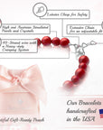 Red Coral Pearl Baby Bracelet, Sterling Silver Protection Gift