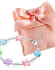 8 MM Multicolor Crystals Butterfly Bracelet for girls