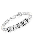 Baby Crystals Personalized Pearl Bracelet for Infant Girls - Baby Jewelry - Birthstone Bracelets with Name - Custom Name Bracelet for Women- Baptism Gifts -Teen Girl Gifts - Silver Jewelry Charm