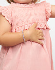 Lavender Pearl Baby Bracelet, Sterling Silver Crystal Jewelry