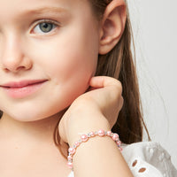 Teen Girl Bracelets with Pink Pearls & Clear Crystals