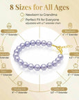 Lavender Pearl Bracelet, 14K Gold Plated Baby Bracelet for Girls