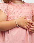 White Pearl Baby Bracelet, Sterling Silver Gift for Girls