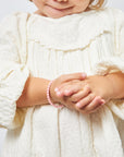 Pink Pearl Baby Charm Bracelet, Sterling Silver Baptism Cross