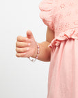 White & Rose Pearl Baby Bracelet, Sterling Silver Crystal Gift