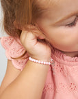 Pastel Rose Pearl Baby Bracelet, Sterling Silver Keepsake