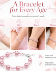 Baby Crystals Personalized Birthstone Bracelet for Girls & Women -Custom Initial Charm Bracelet,