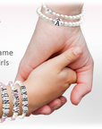 Baby Crystals Birthstone Bracelet Personalized Name Pearl Bracelet for girls