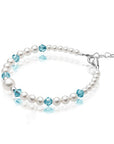 Personalized Birthstone Jewelry Pearl Bracelet for Girls with Birthstone Crystals
