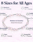 Freshwater Cultured White Pearl Baby Bracelet, Sterling Silver Beads Gift