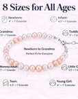 Freshwater White & Peach Pearl Bracelet, Sterling Silver Keepsake