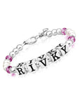 Baby Crystals Birthstone Bracelet Personalized Name Pearl Bracelet for girls