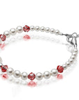 Personalized Birthstone Jewelry Pearl Bracelet for Girls with Birthstone Crystals