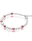Personalized Birthstone Jewelry Pearl Bracelet for Girls with Birthstone Crystals
