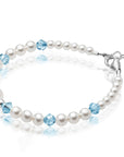 Personalized Birthstone Jewelry Pearl Bracelet for Girls with Birthstone Crystals