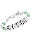Baby Crystals Birthstone Bracelet Personalized Name Pearl Bracelet for girls