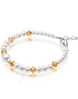 Personalized Birthstone Jewelry Pearl Bracelet for Girls with Birthstone Crystals