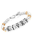 Baby Crystals Birthstone Bracelet Personalized Name Pearl Bracelet for girls