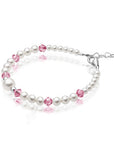 Personalized Birthstone Jewelry Pearl Bracelet for Girls with Birthstone Crystals