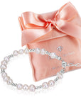 Beaded Bracelets for Girls, Sterling Silver Charm Cross Bracelet Cultured freshwater Pearl, Toddler Baby Girl, Christening, Communion, Baptism Gifts for Girl