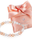 Baby Pearl Bracelet White Pink Mix Sterling Silver
