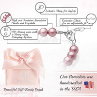 Little Girl Toddler Elegant Bracelet with Rose Pearls