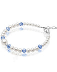 Personalized Birthstone Jewelry Pearl Bracelet for Girls with Birthstone Crystals