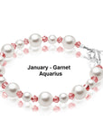 Baby Crystals Birthstone Bracelet Personalized Name Pearl Bracelet for girls