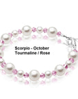 White Pearl October Pink Birthstone Bracelet Baby Girl Gift Jewelry Toddler