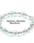 White Pearl December Blue Topaz Birthstone Bracelet Baby Girl Gift Jewelry Toddler