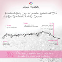 Personalized Birthstone Jewelry Pearl Bracelet for Girls with Birthstone Crystals