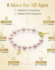 Pink Pearl & Clear Crystal Bracelet, 14K Gold Plated Baby Girl Gift