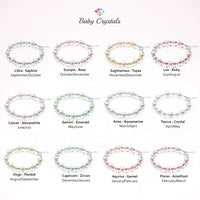 Personalized Birthstone Pearl Bracelet for Girls with Birthstone Crystals