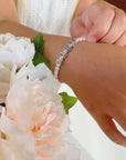 Sterling Silver Pink Pearls, Newborn Baby Bracelet with Name