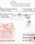 Little Girl Toddler Bracelet with Pink Pearls & Clear Crystals