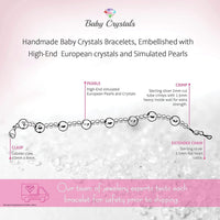 Personalized Birthstone Pearl Bracelet for Girls with Birthstone Crystals