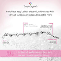 Beaded Crystal Bracelet for Girls Sterling silver Heart Chain with Multicolor Crystals