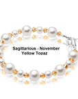 White Pearl November Topaz Birthstone Bracelet Baby Girl Gift Jewelry Toddler