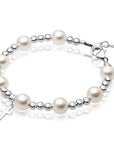 Teen White Sterling Silver Cross Bracelet Crimps Baptism