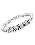 Silver Beads Bracelet with Name, Sterling Silver Bracelet