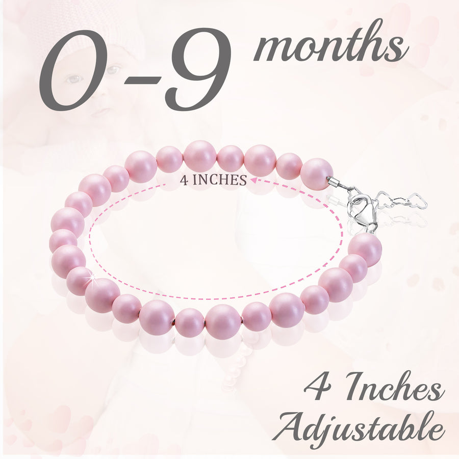 Girls Pastel Rose Pearl Bracelet