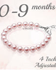 Sterling Silver Elegant Bracelet for Girls with Pink Pearls