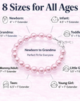 Pink Pearl Baby Bracelet, Sterling Silver Keepsake for Girls