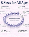 Lavender Pearl Baby Bracelet, Sterling Silver Gift for Girls